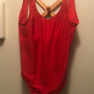 Red bikini one piece